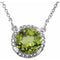 14K White 8 mm Natural Peridot & .05 CTW Natural Diamond 16