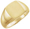 14K Yellow Gold 13x12 mm Rectangle Signet Ring