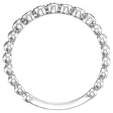 14K White Gold Natural Aquamarine Stackable Ring