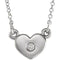 14K White .03 CTW Natural Diamond Heart 16
