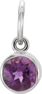 Sterling Silver Posh Mommy® Imitation Amethyst Charm/Pendant