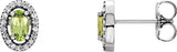14K White Gold Natural Peridot & .08 CTW Natural Diamond Earrings
