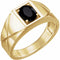 14K Yellow Natural Black Onyx Ring