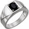 Sterling Silver Natural Black Onyx Ring