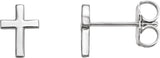 14K White Gold 7.5 mm Cross Earrings
