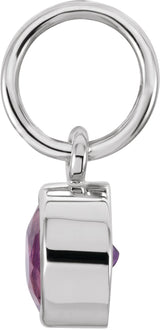 14K White Gold Posh Mommy® Imitation Amethyst Charm/Pendant