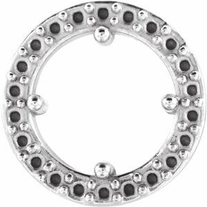 14K White 8 mm Round Halo-Style Pendant Mounting