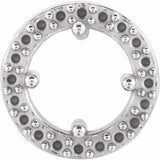14K White 4.5 mm Round Halo-Style Pendant Mounting