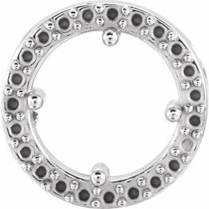 14K White 6 mm Round Halo-Style Pendant Mounting