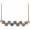 14K Rose Natural Aquamarine Bezel-Set Bar 16-18