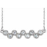 Platinum 1/2 CTW Natural Diamond Bezel-Set Bar 16-18" Necklace
