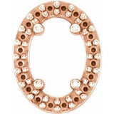 14K Rose 6x4 mm Oval Halo-Style Slide Pendant Mounting