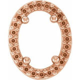 14K Rose 7x5 mm Oval Halo-Style Slide Pendant Mounting
