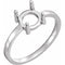 Palladium 6 mm Round Cabochon Ring Mounting