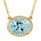 14K Yellow Natural Blue Zircon & .04 CTW Natural Diamond 16 1/2