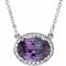 14K White Lab-Grown Alexandrite & .04 CTW Natural Diamond 16 1/2