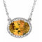 14K White Natural Citrine & .05 CTW Natural Diamond 16 1/2
