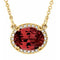 14K Yellow Natural Mozambique Garnet & .04 CTW Natural Diamond 16 1/2