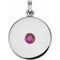 Platinum Lab-Grown Ruby Disc Pendant