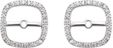 14K White Gold .08 CTW Natural Diamond Halo-Style Earring Jackets