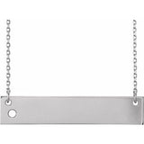 Sterling Silver Engravable Engravable Family Bar 16-18" Necklace Mounting