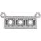 Sterling Silver 3 mm Round Three-Stone Granulated Bar Necklace Center