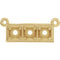 10K Yellow 3 mm Round Three-Stone Granulated Bar Necklace Center