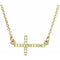 14K Yellow .07 CTW Natural Diamond Sideways Cross 16-18