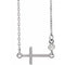 Sterling Silver .03 CTW Natural Diamond Sideways Cross 16-18