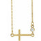 14K Yellow .03 CTW Natural Diamond Sideways Cross 16-18