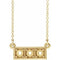14K Yellow 3 mm Round Three-Stone Granulated Bar Necklace Mounting