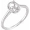 14K White 7x5 mm Oval Halo-Style Ring Mounting