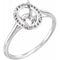 14K White 8x6 mm Oval Halo-Style Ring Mounting