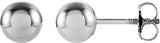 14K White Gold 5 mm Ball Stud Earrings