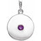 Platinum Natural Amethyst Disc Pendant