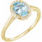 14K Yellow 8x6 mm Natural Aquamarine & .04 CTW Natural Diamond Ring