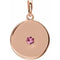 14K Rose Natural Pink Tourmaline Disc Pendant