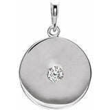 14K White 1/10 CTW Natural Diamond Disc Pendant