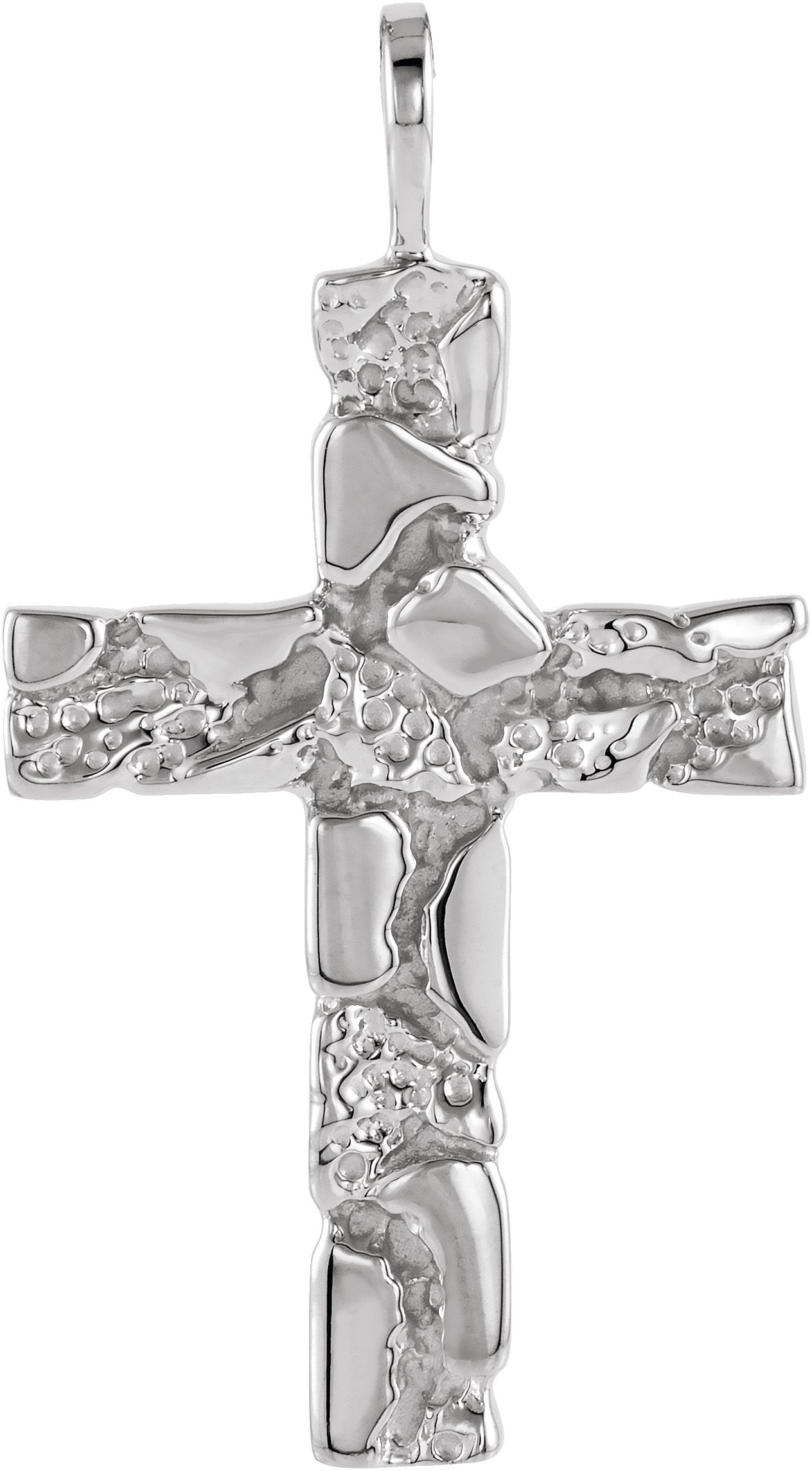 Sterling Silver Nugget Cross Pendant