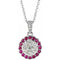 14K White Natural Ruby & 1/3 CTW Natural Diamond 16-18