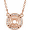 14K Rose 10 mm Round .07 CTW Natural Diamond Semi-Set 16