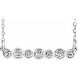 Sterling Silver 1/5 CTW Natural Diamond Bezel-Set Bar 16-18" Necklace