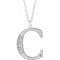 14K White Engravable Imitation Blue Zircon Initial C 18