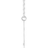 10K White Engravable Imitation Blue Zircon Initial B 18" Necklace