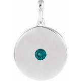 Sterling Silver Natural Alexandrite Disc Pendant