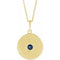 14K Yellow Lab-Grown Blue Sapphire Disc 16-18