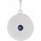 14K White Natural Blue Sapphire Disc Pendant