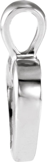 14K White Gold 15x10 mm Open Heart Pendant