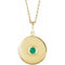 14K Yellow Lab-Grown Emerald Disc 16-18