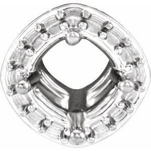 14K White 5 mm Round Halo-Style Pendant Mounting